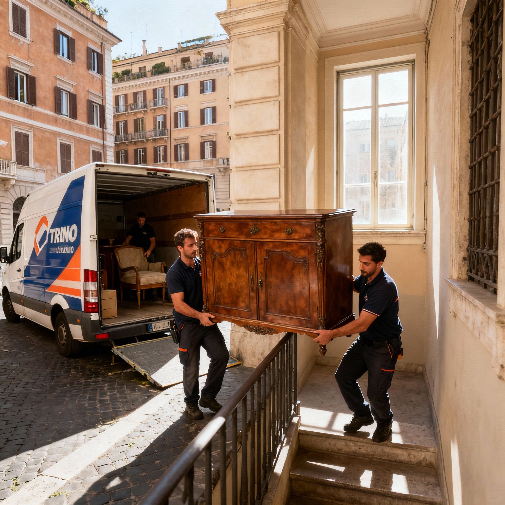 Trasloco Alessandrino - Team di traslocatori esperti che collaborano con perizia.