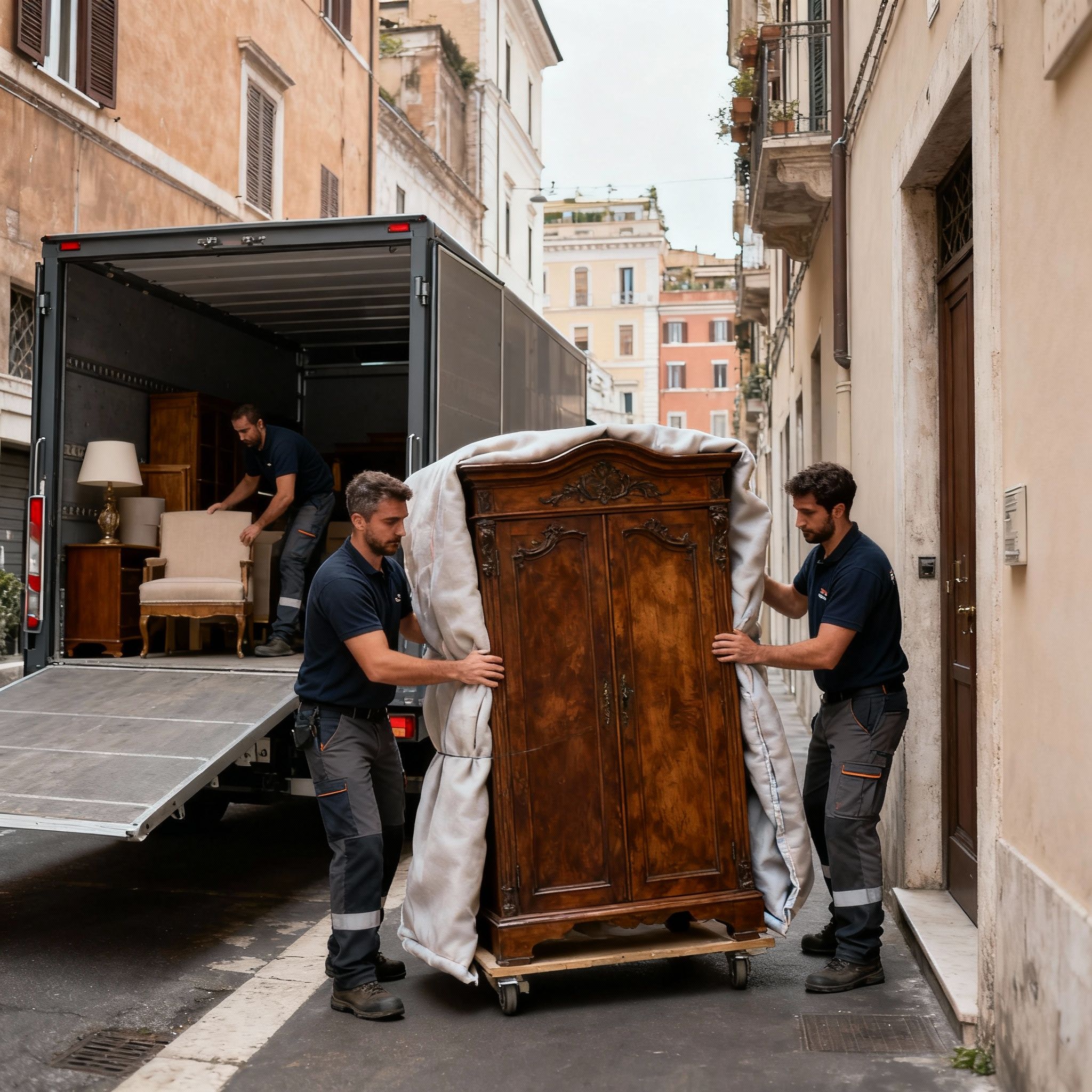 Trasloco Pietralata - il nostro team di professionisti collabora per spostare in sicurezza mobili ingombranti durante il servizio.