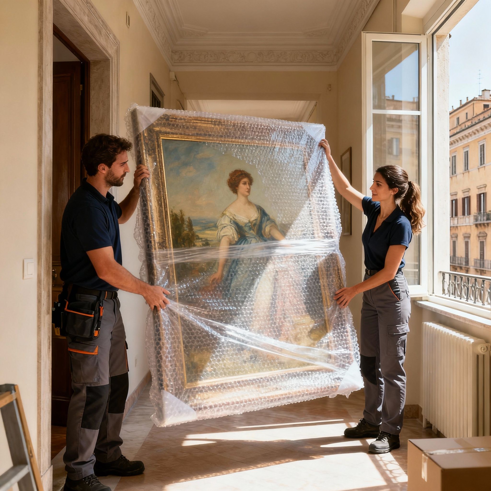 Team di esperti per il tuo Trasloco Pinciano: professionisti coordinati che trasportano arredi con la massima attenzione.