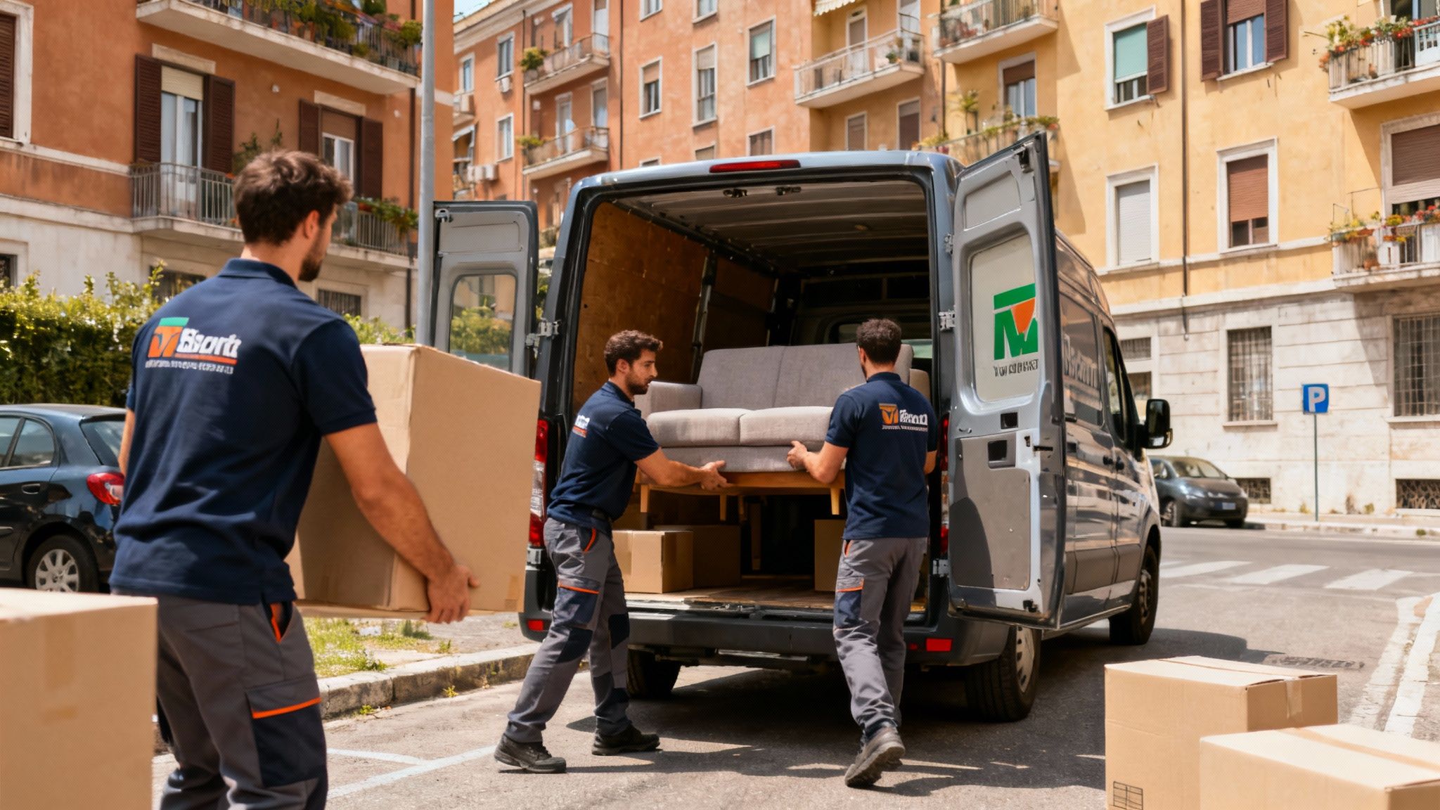 Trasloco Ponte Mammolo - Squadra di professionisti carica con cura mobili su un furgone moderno per un servizio efficiente.