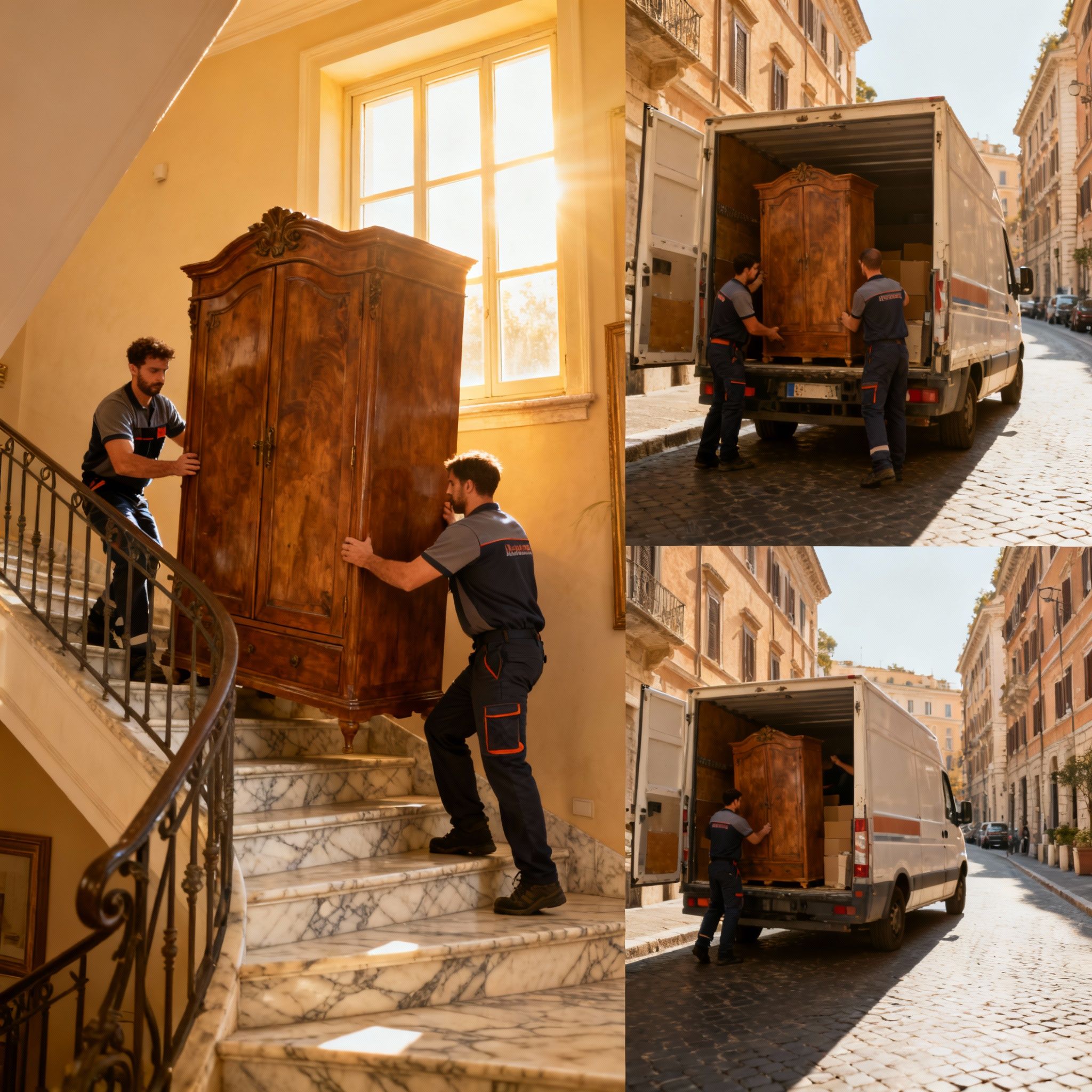Trasloco Tuscolano - Team di professionisti esperti che trasporta mobili pesanti con cura e coordinazione.