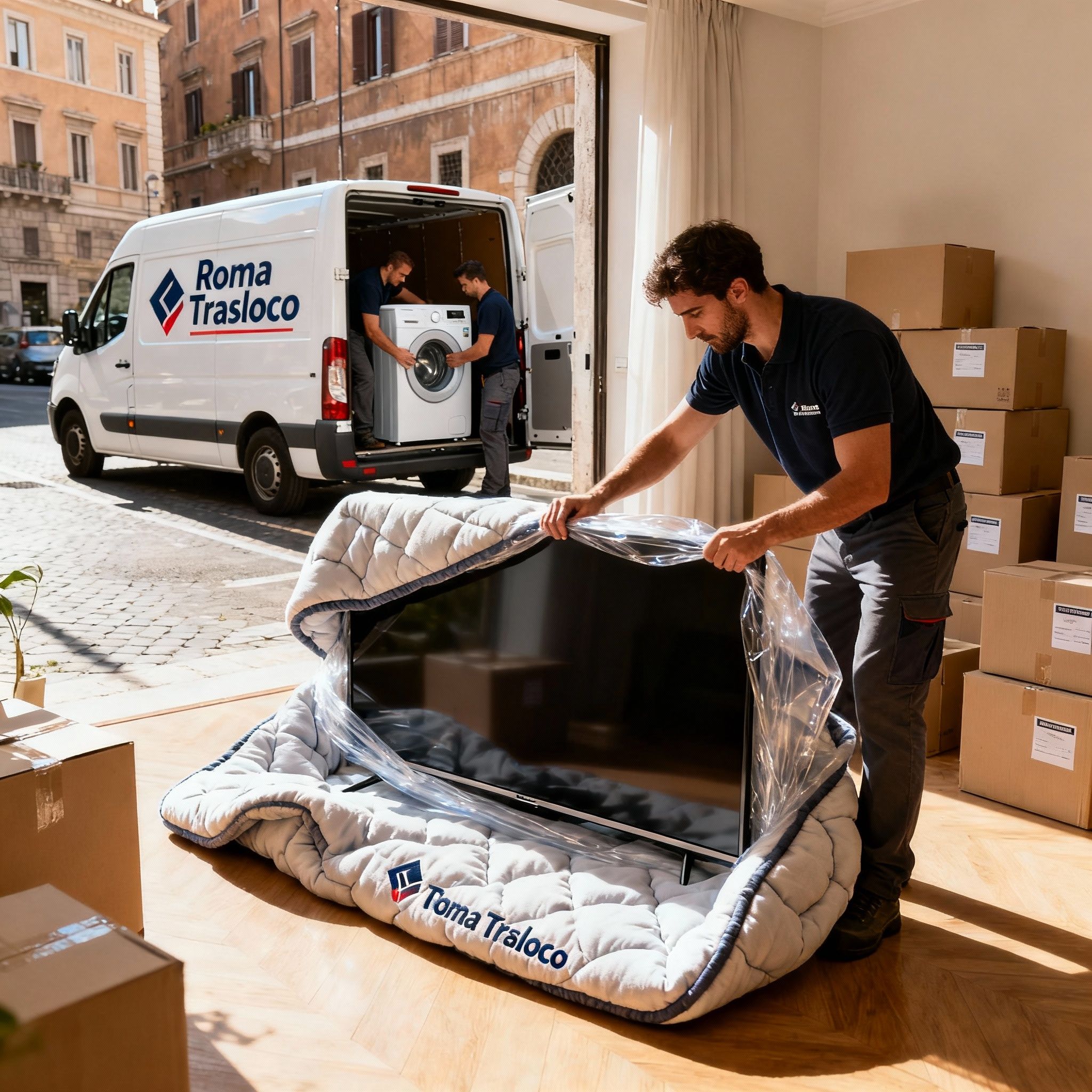 Trasporto lavatrice Roma: il nostro team di esperti collabora per movimentare arredi pesanti con la massima cura e sicurezza.