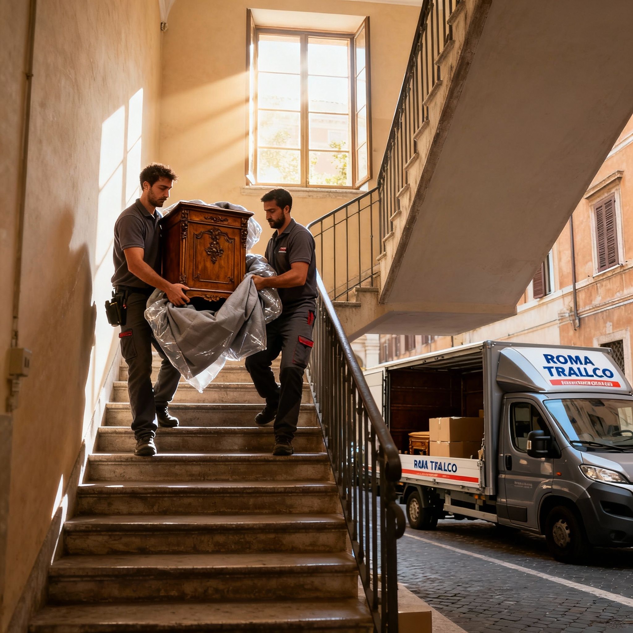 Quartiere Clodio - team traslochi coordinate trasporta mobili antichi con cura