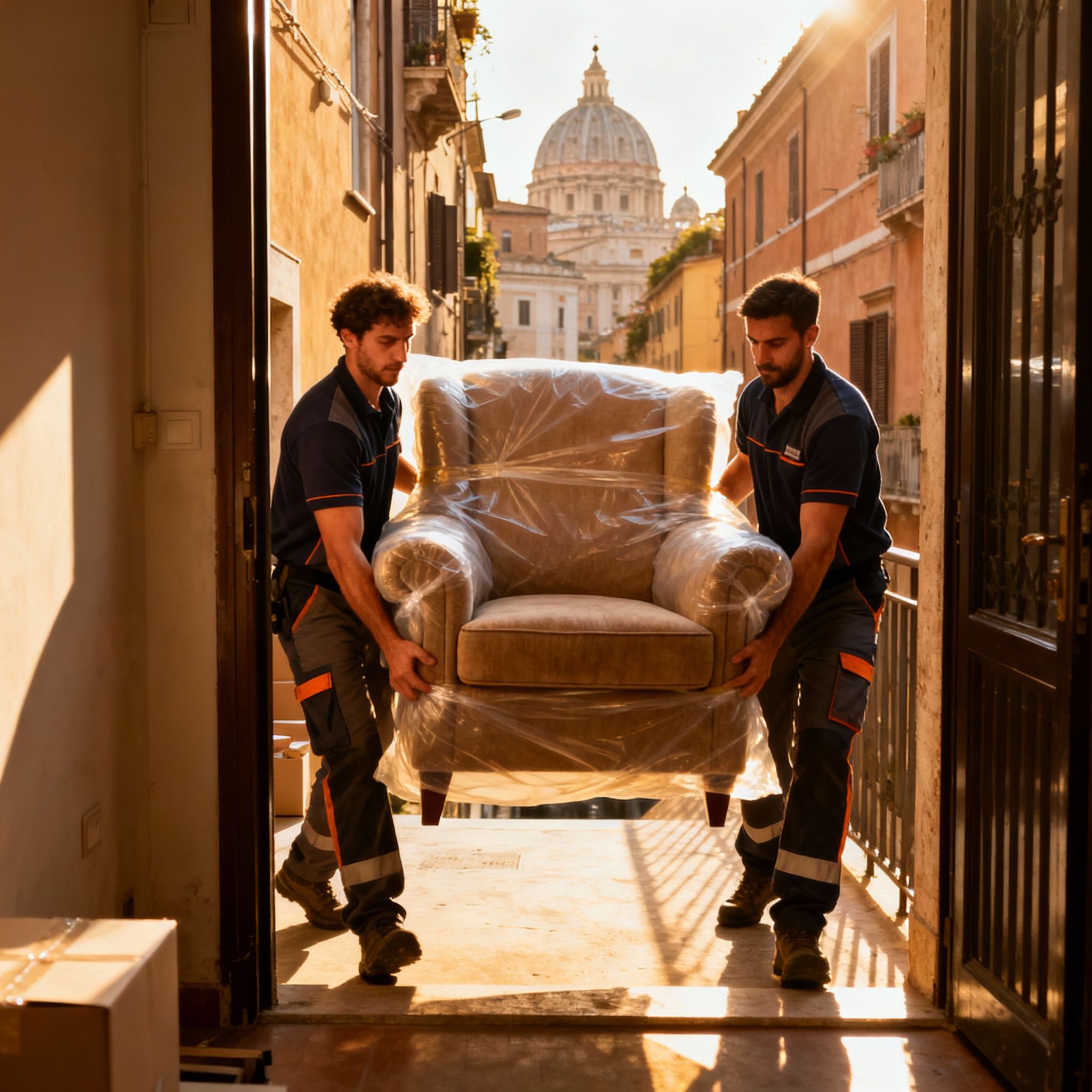 Quartiere Colle Aperto - duo trasporta poltrona con cura