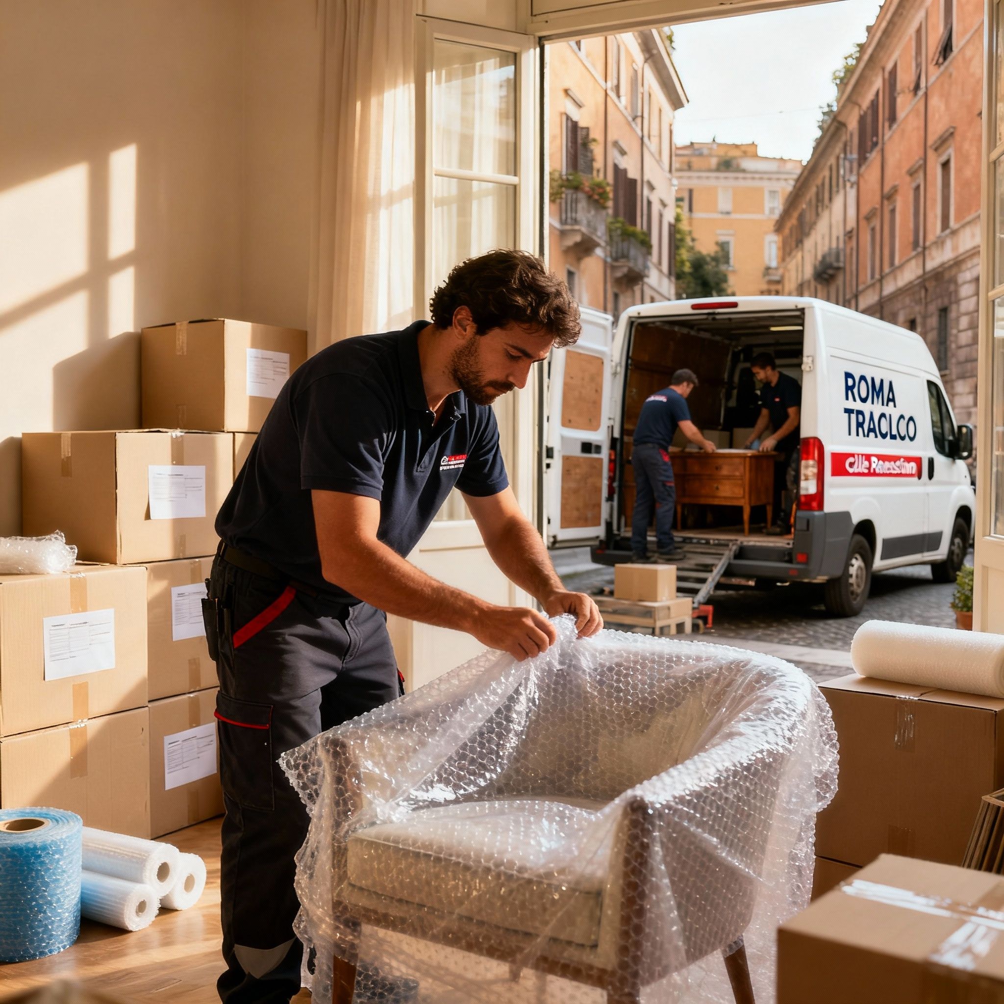 Quartiere Colle Prenestino - servizio imballaggio professionale e protezione mobili