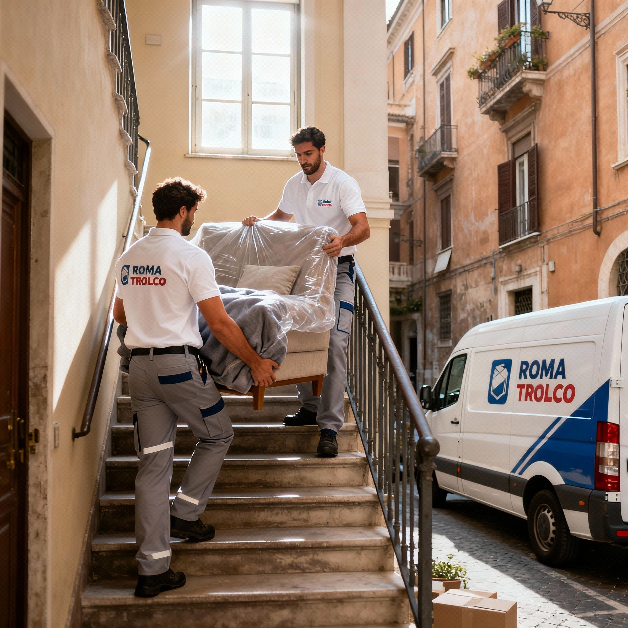Quartiere Della Vittoria - team maschile coordina trasporto mobili con cura