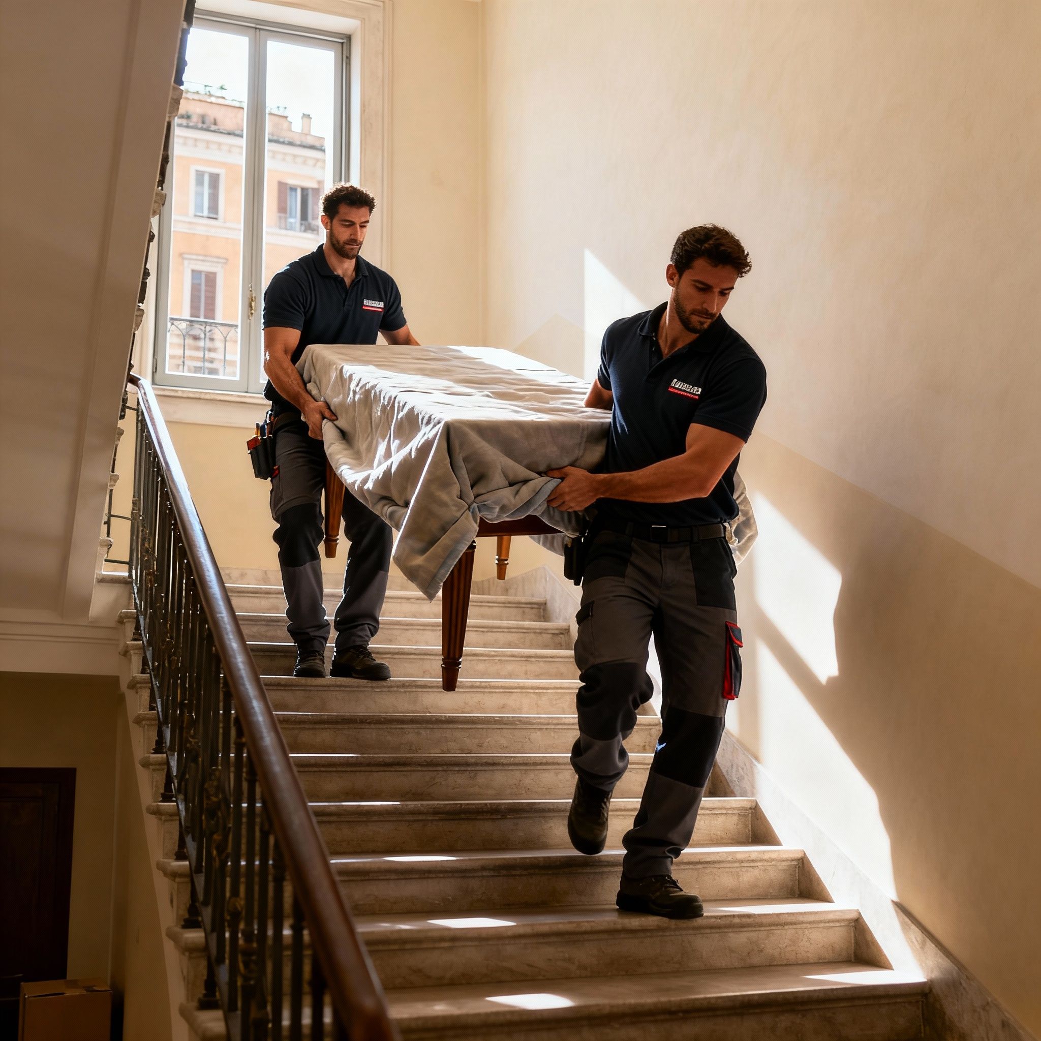 Quartiere Finocchio - trasporto team mobili scale Roma