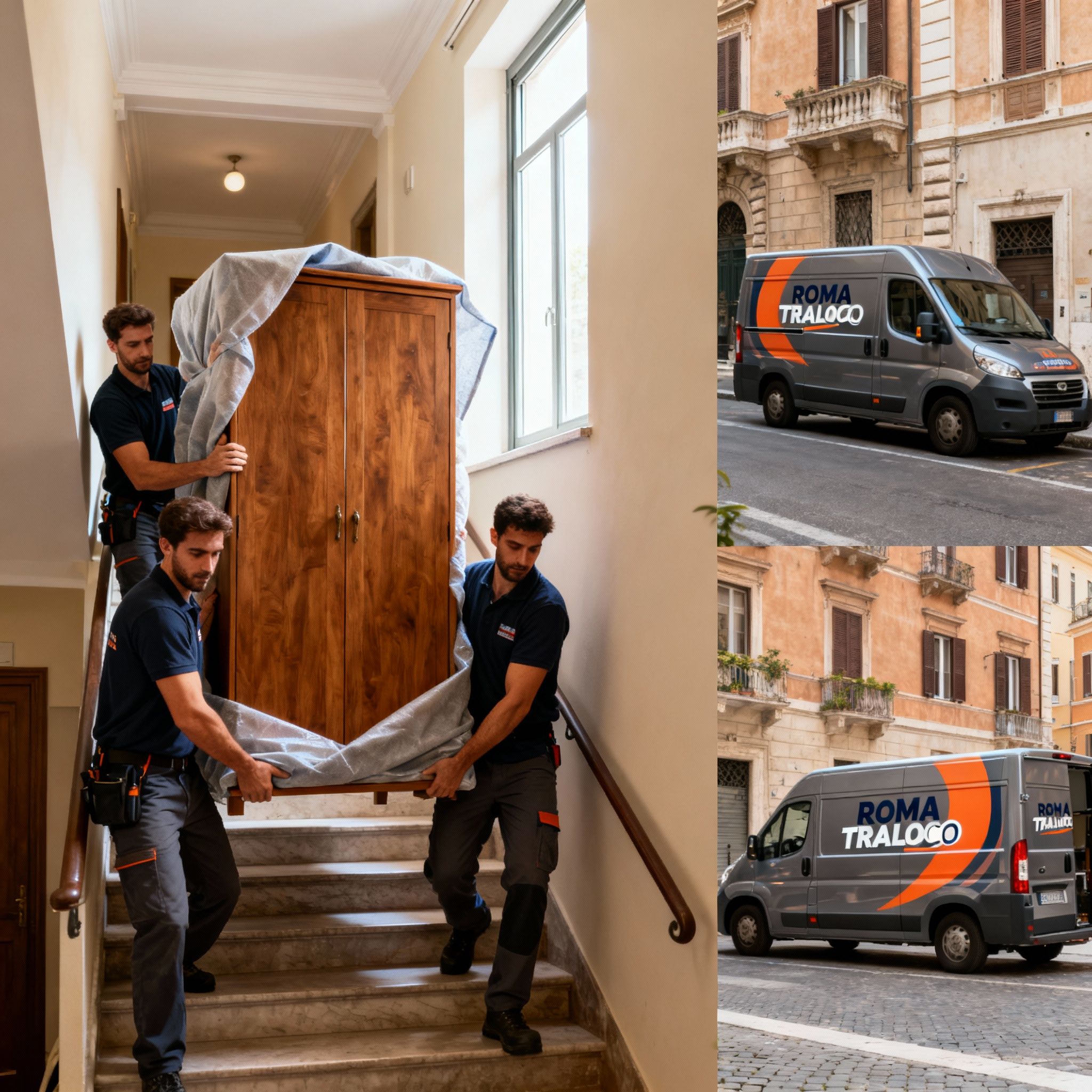 Quartiere Mazzini - squadre coordinate trasportano mobili con cura