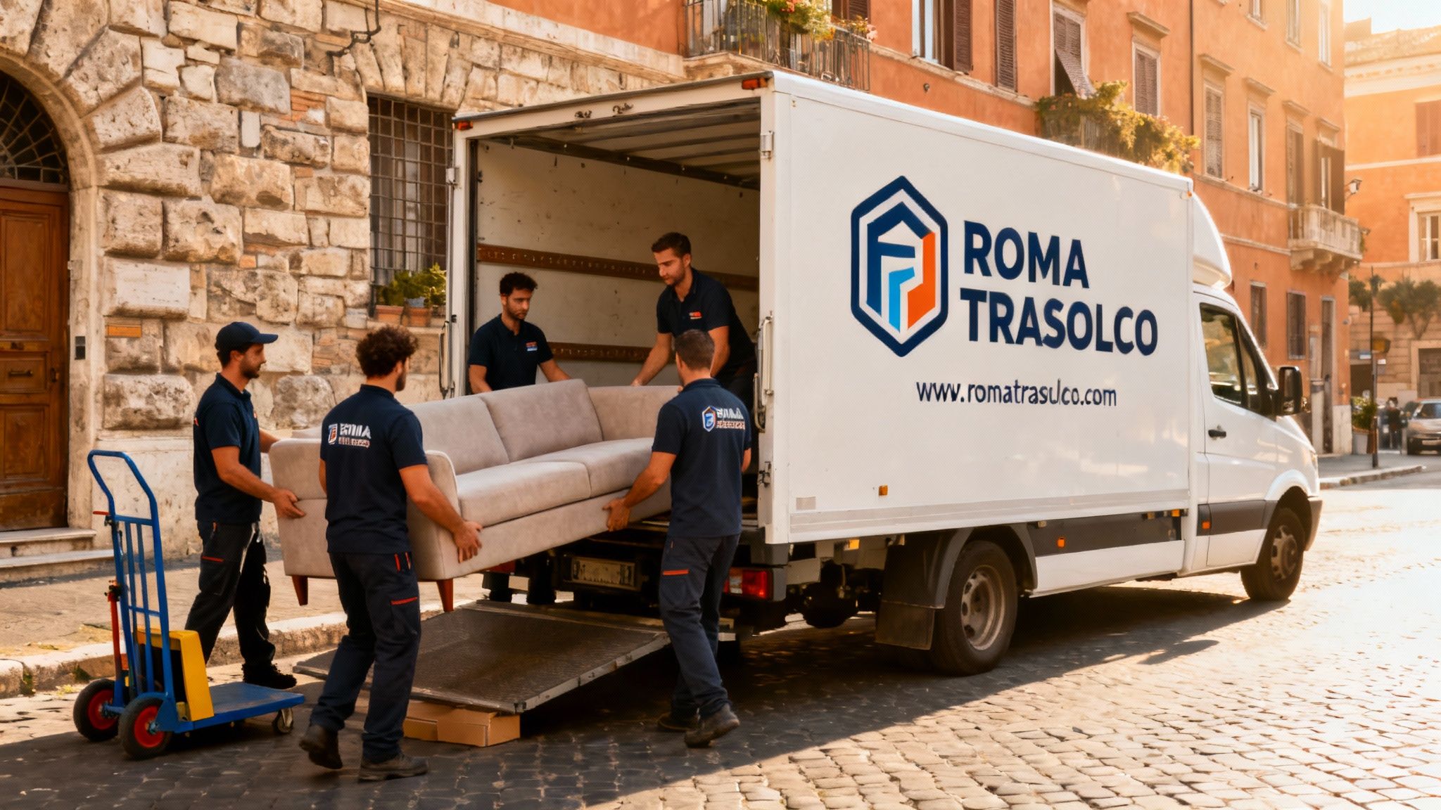 Quartiere Nuovo Salario - squadra professionale carica mobili su furgone Roma Trasloco