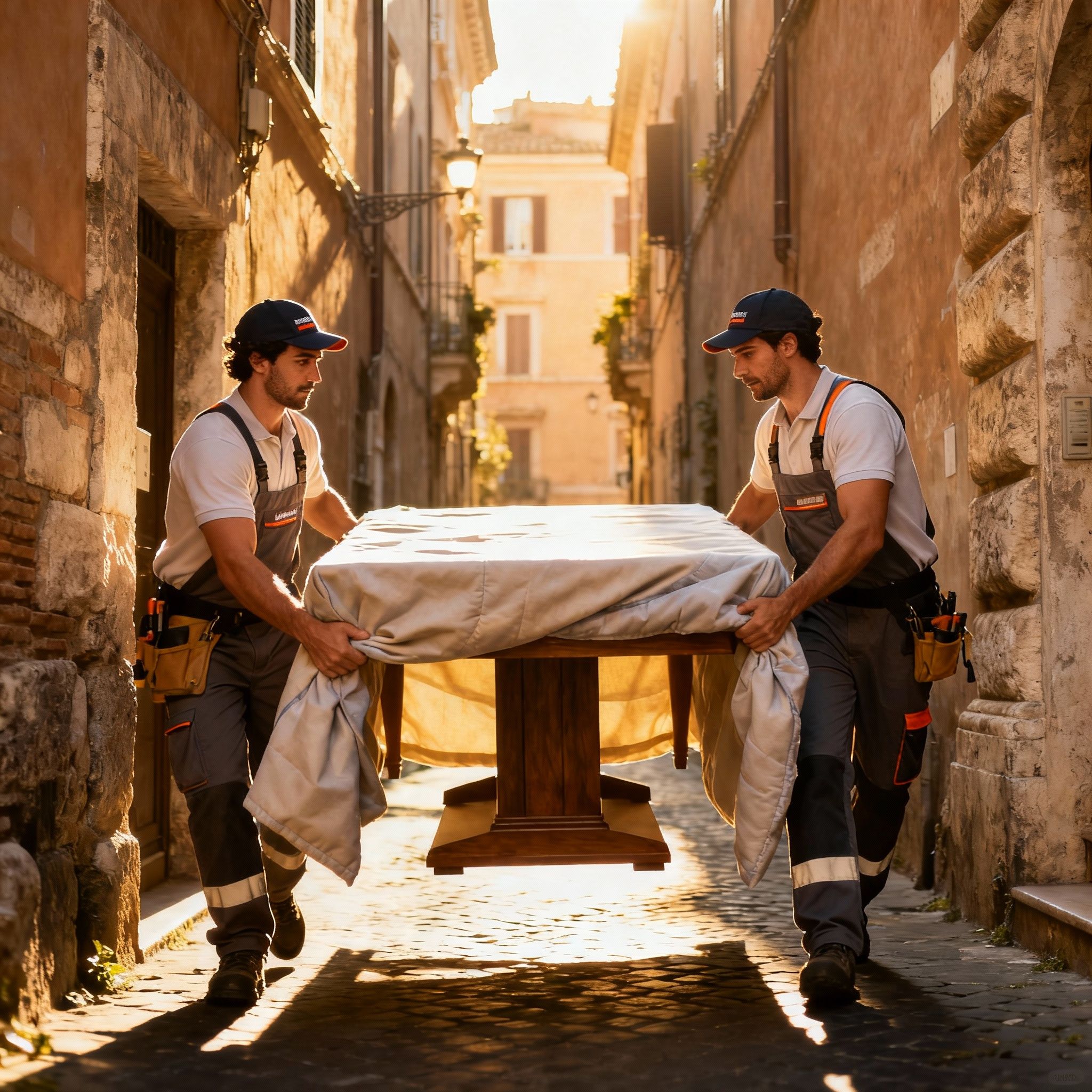 Quartiere Omo - trasporto team in vicolo romano