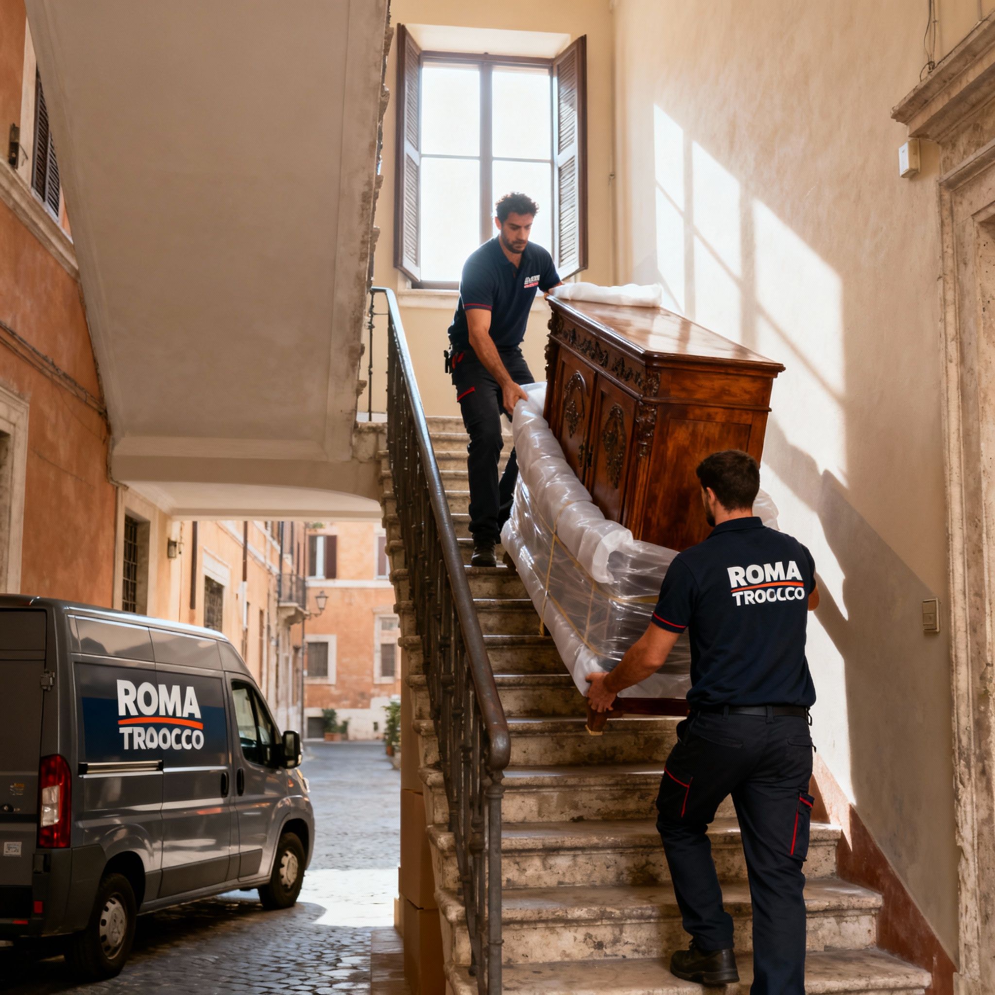 Quartiere Porta Pia - operatori specializzati trasportano mobili con cura e professionalità