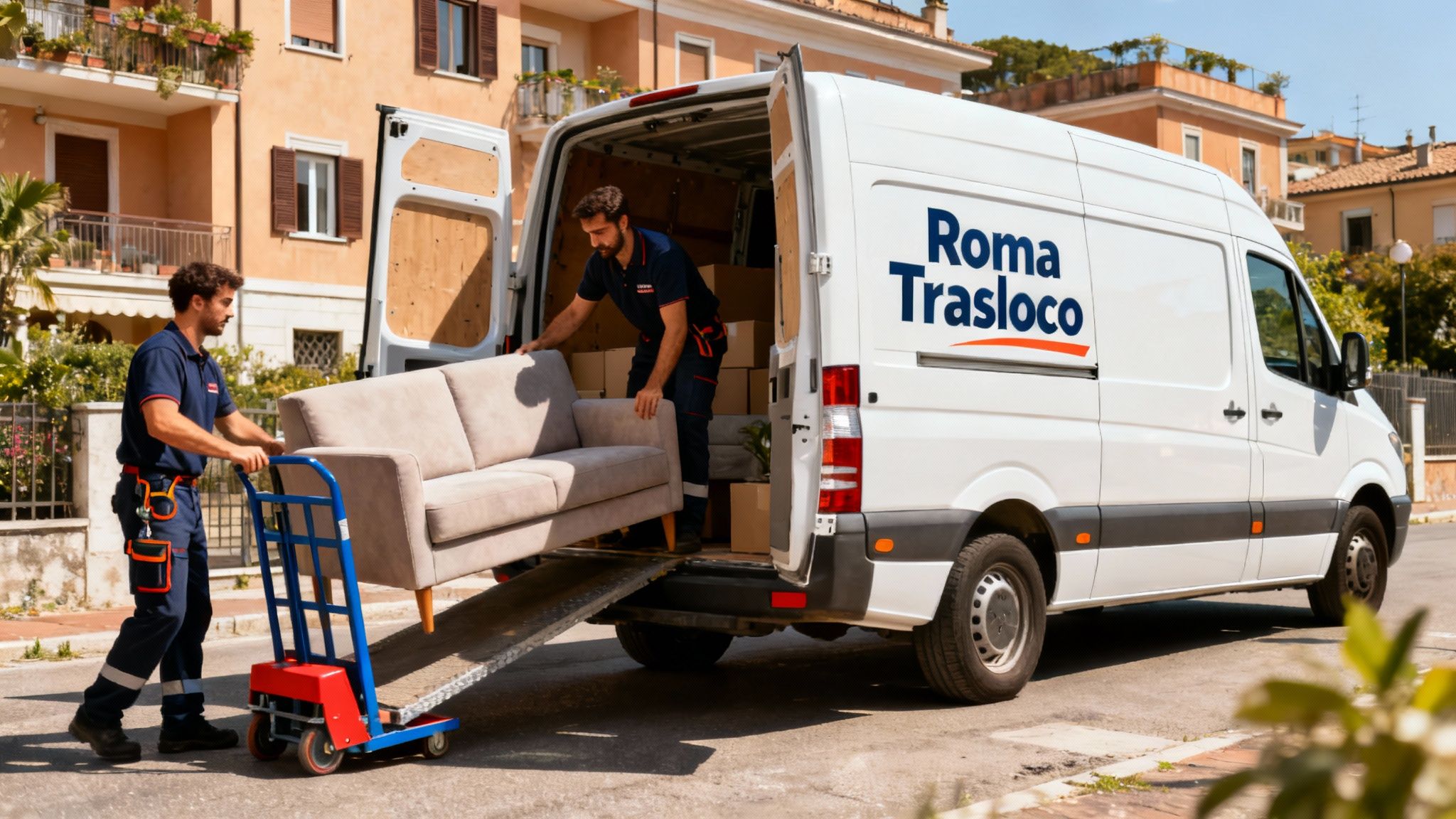 Quartiere Prato Lauro - squadra professionale carica mobili