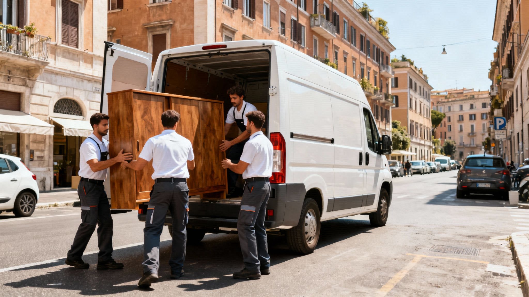 Quartiere Prenestino-Labicano - team carica mobili in van Roma Trasloco
