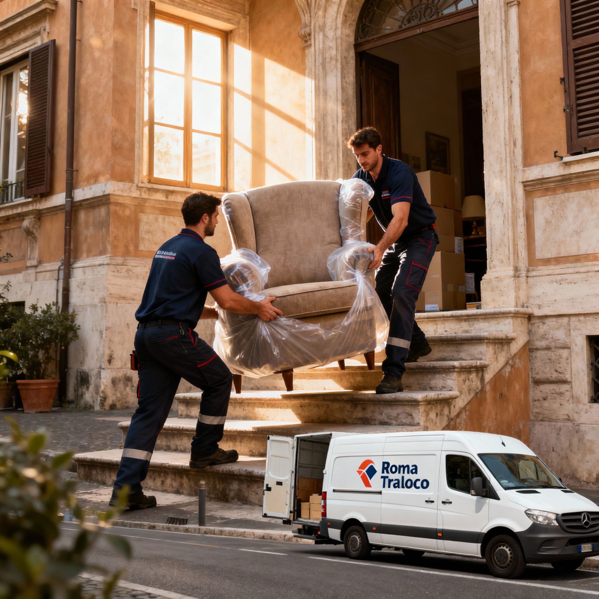 Quartiere Quarticciolo - trasporto attento con furgone visibile