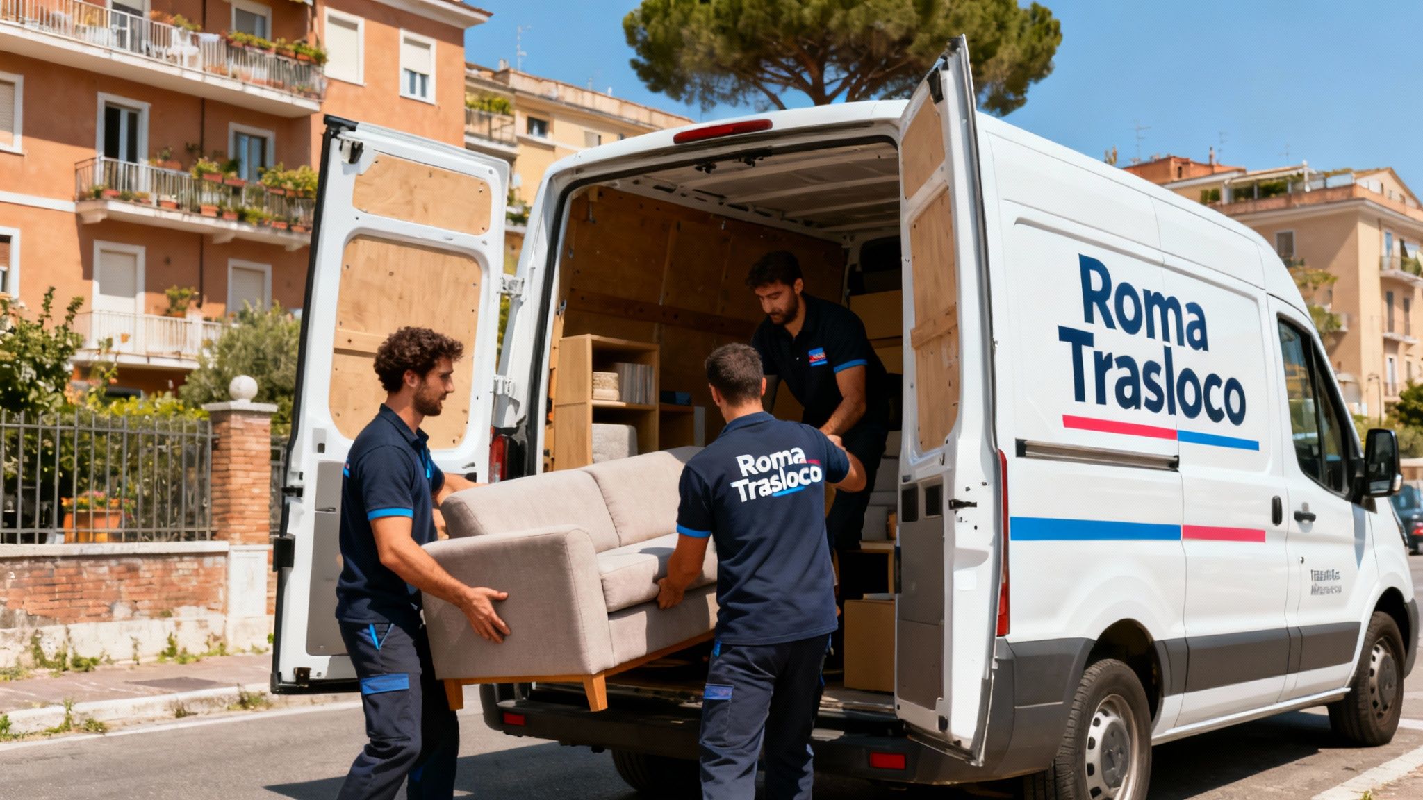 Quartiere Tor Bella Monaca - squadra professionale carica mobili
