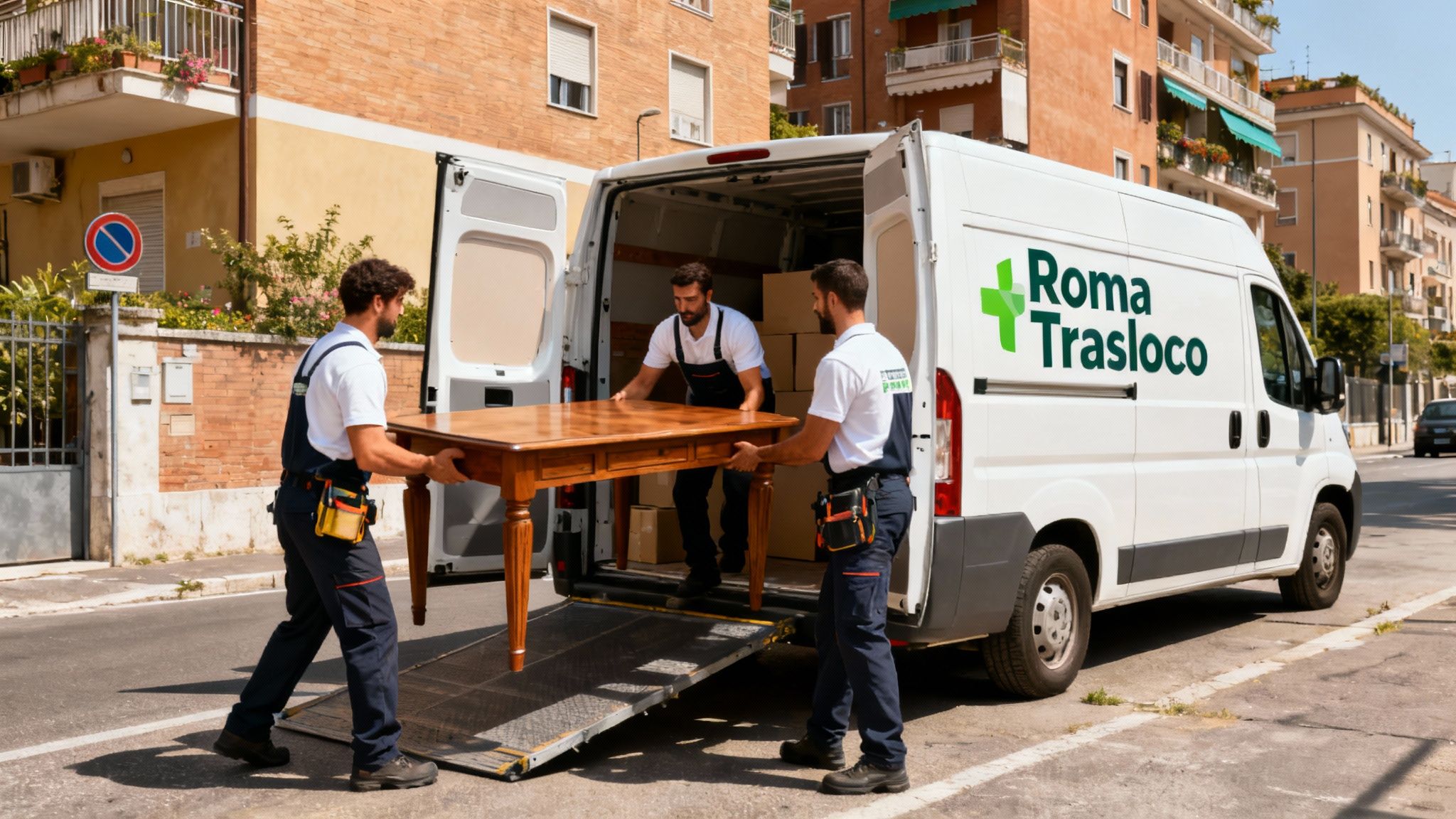 Quartiere Tor Sapienza - squadra carica tavolo da pranzo