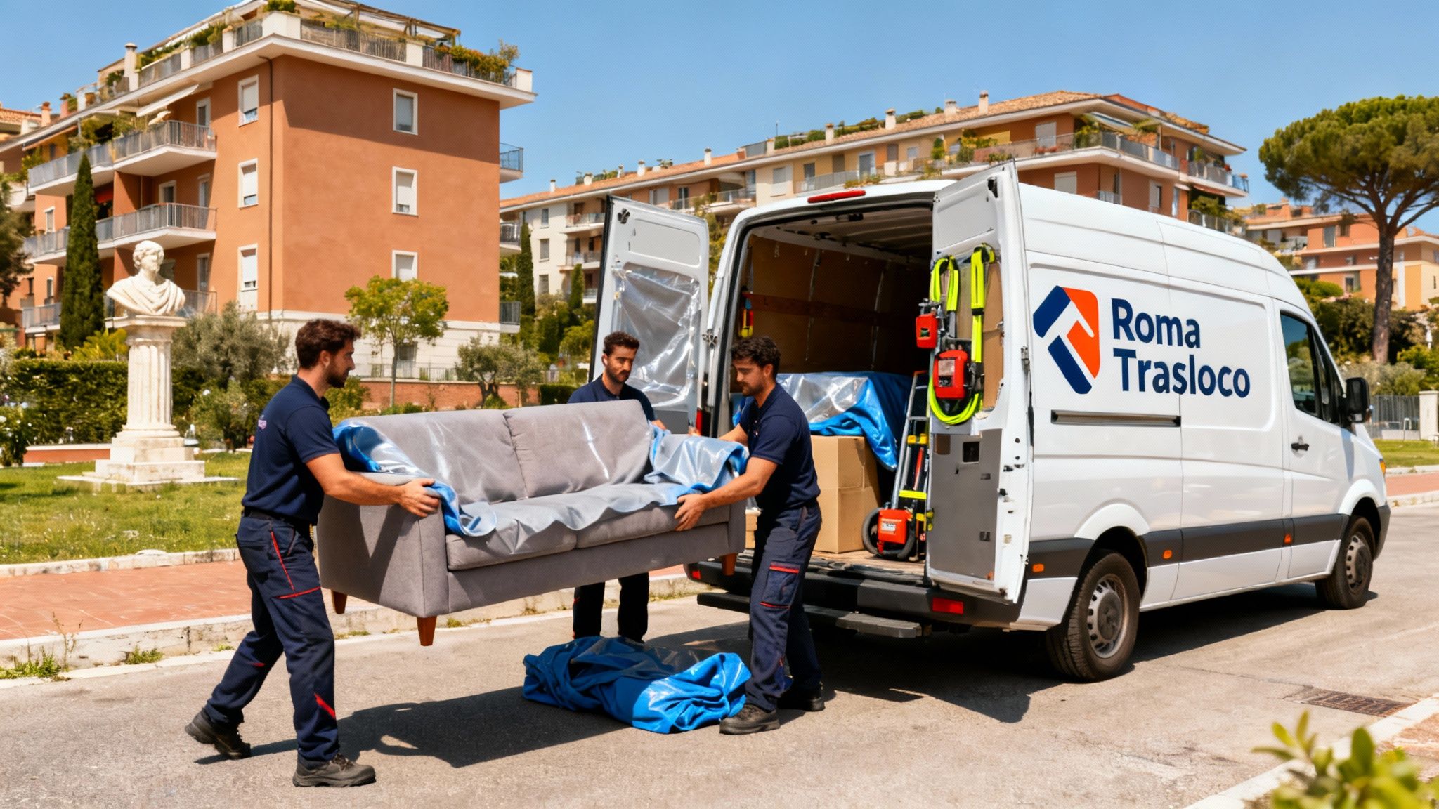 Quartiere Tor Vergata - squadra professionale carica mobili