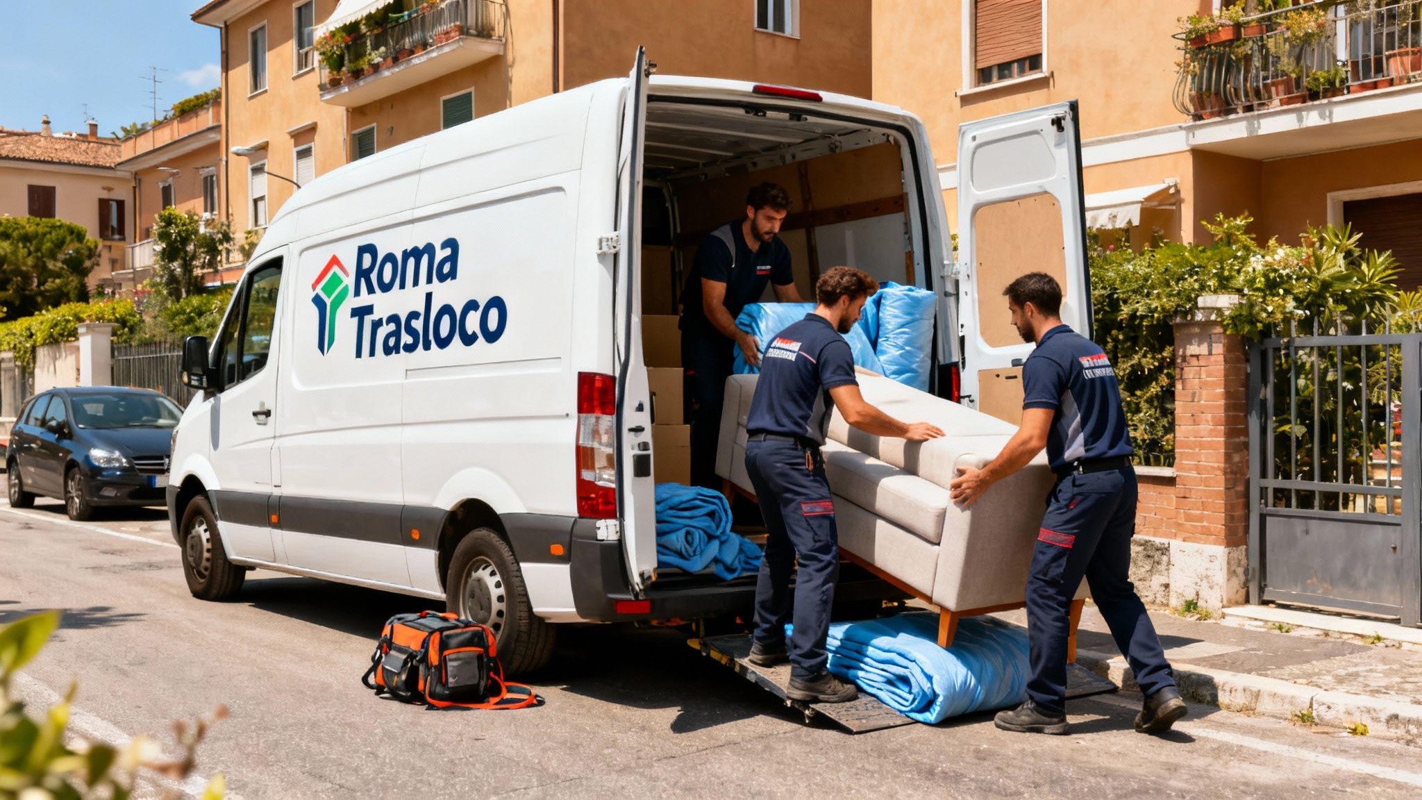 Quartiere Torre Angela - caricamento furgone Roma Trasloco