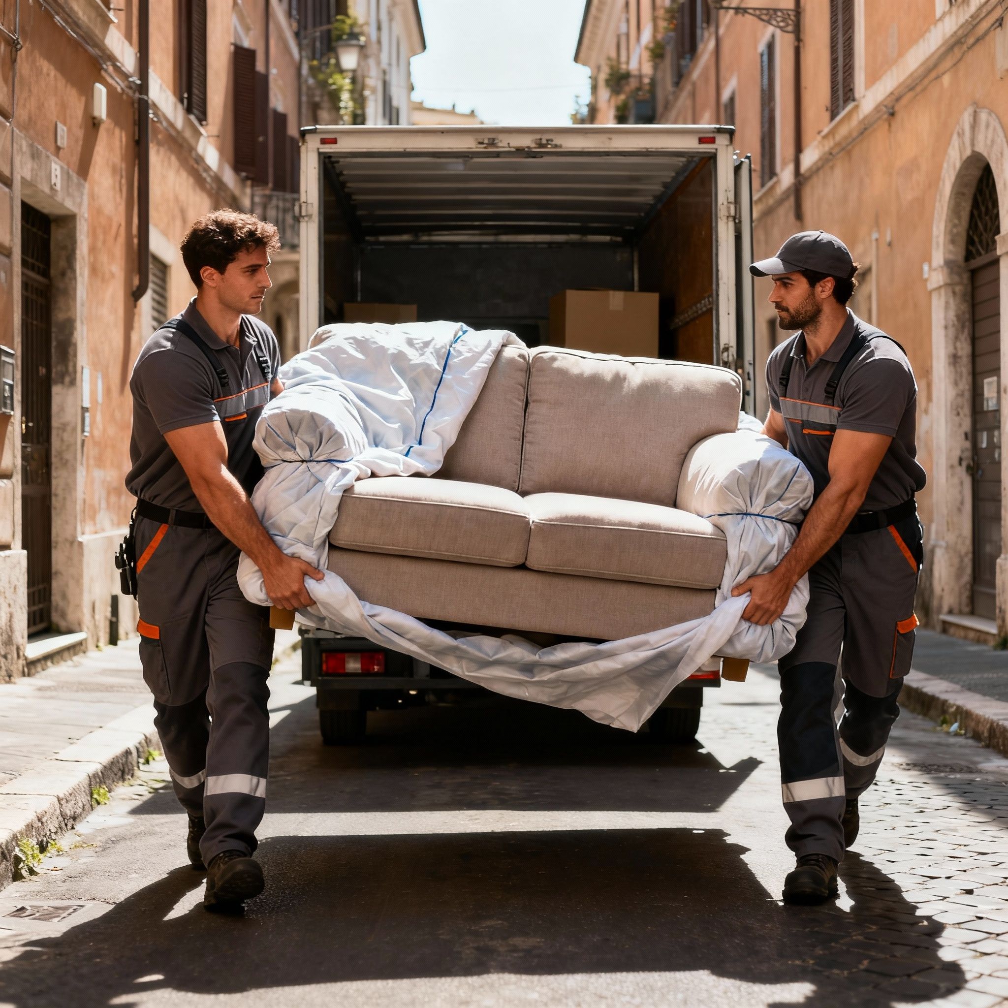 Quartiere Torre Spaccata - trasporto divano in squadra