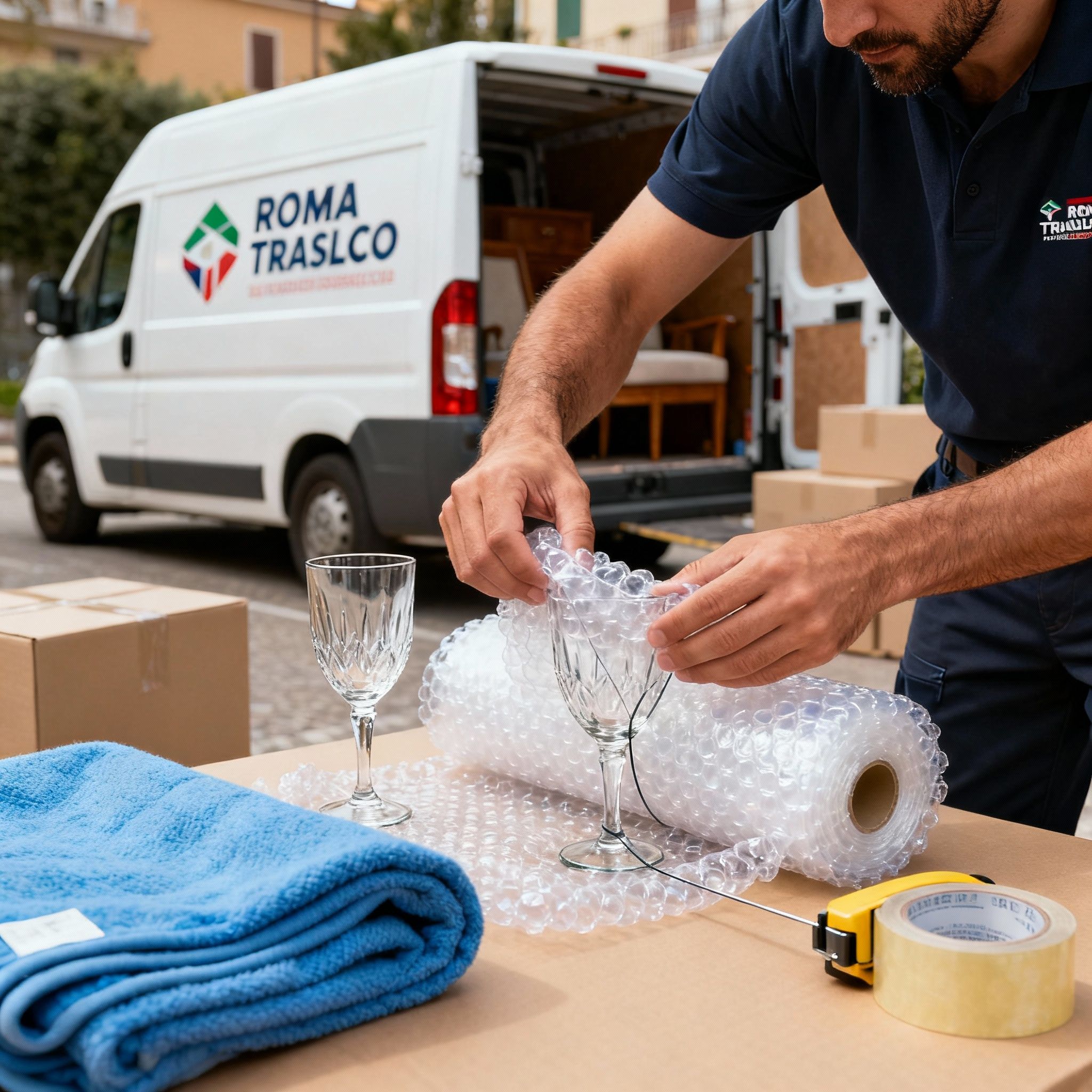 Quartiere Tufello - dettaglio mani esperte proteggono oggetti fragili