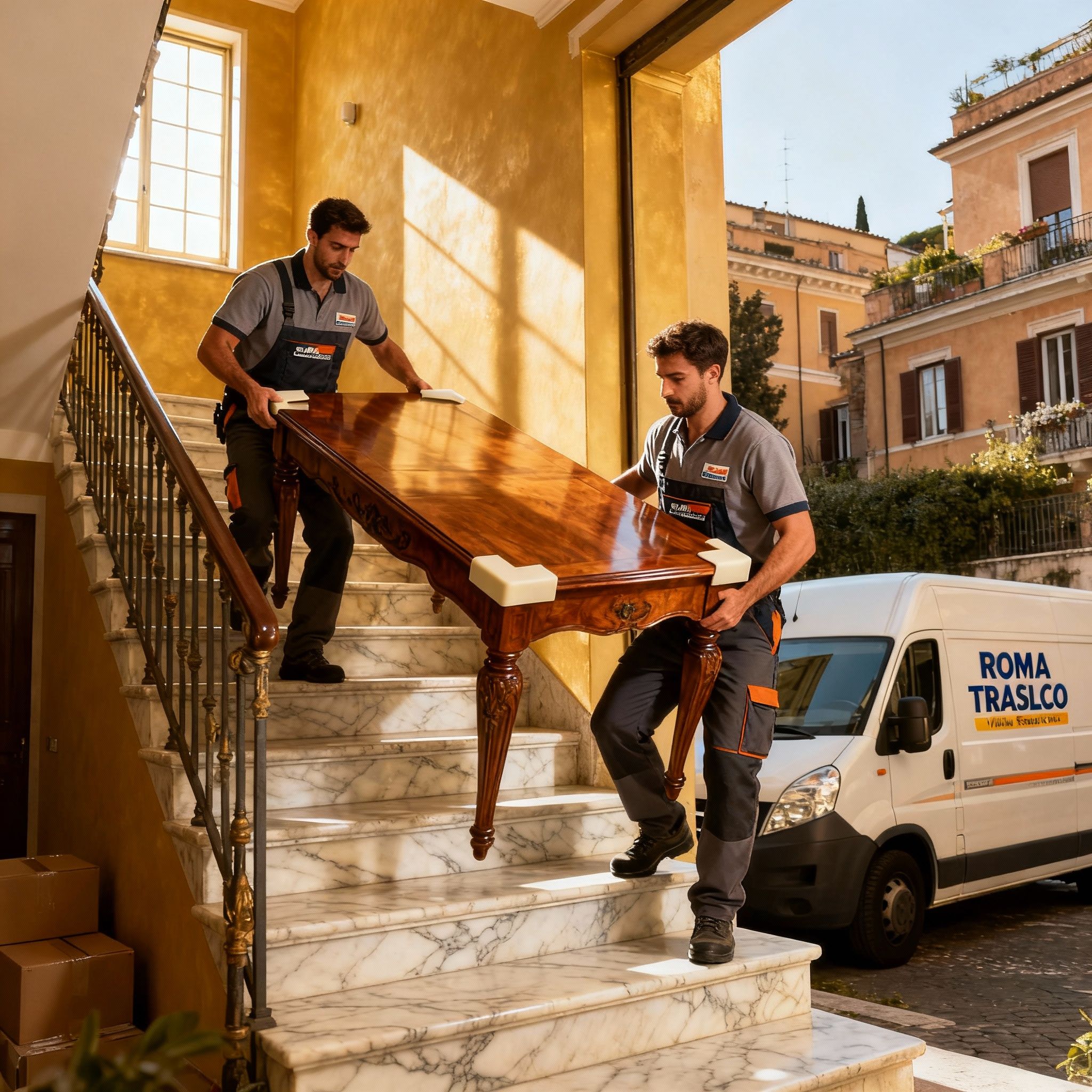 Quartiere Villa Spada - operatori esperti collaborano per trasporto mobili delicati