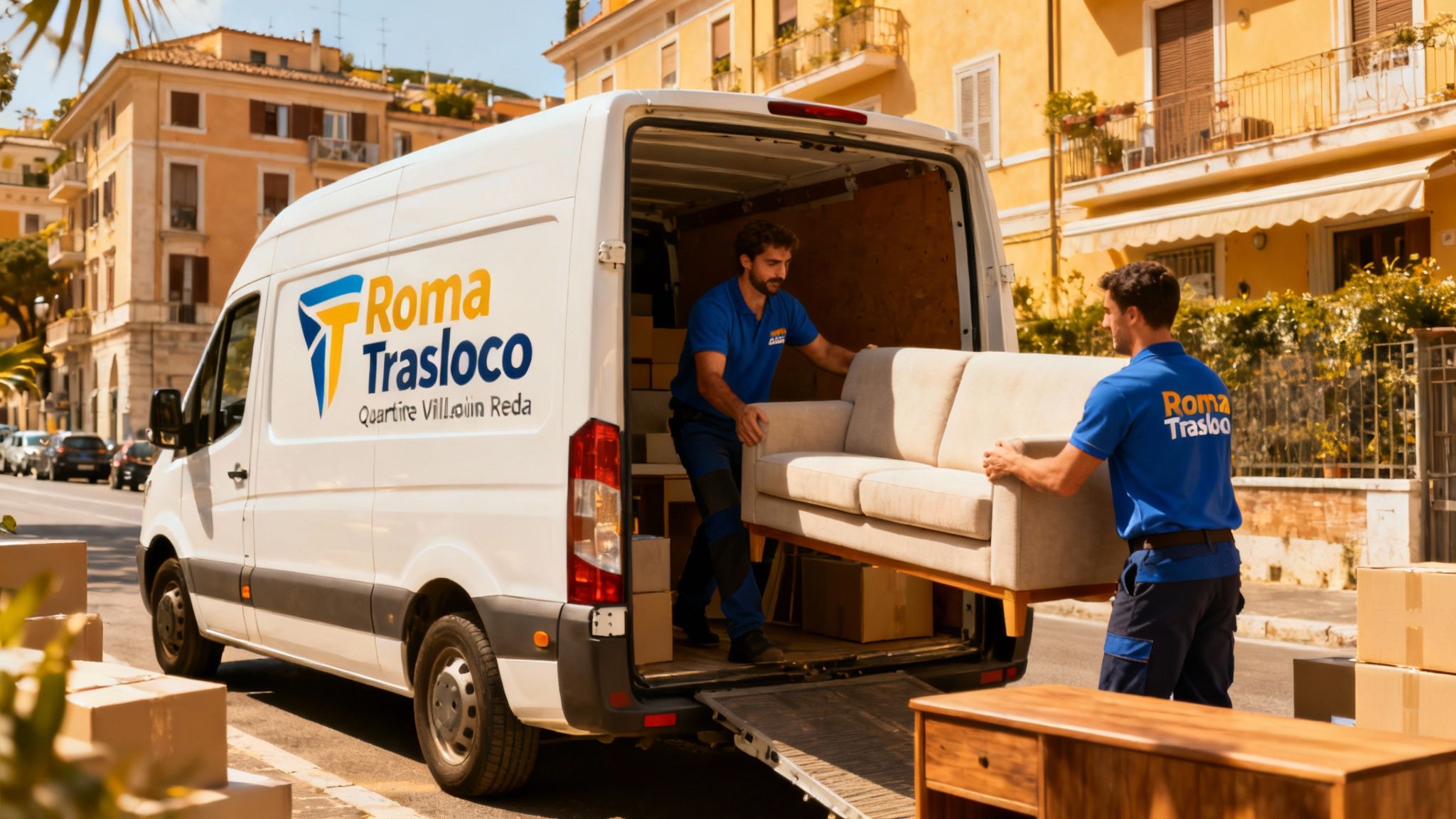 Quartiere Villaggio Breda - squadra professionale carica mobili