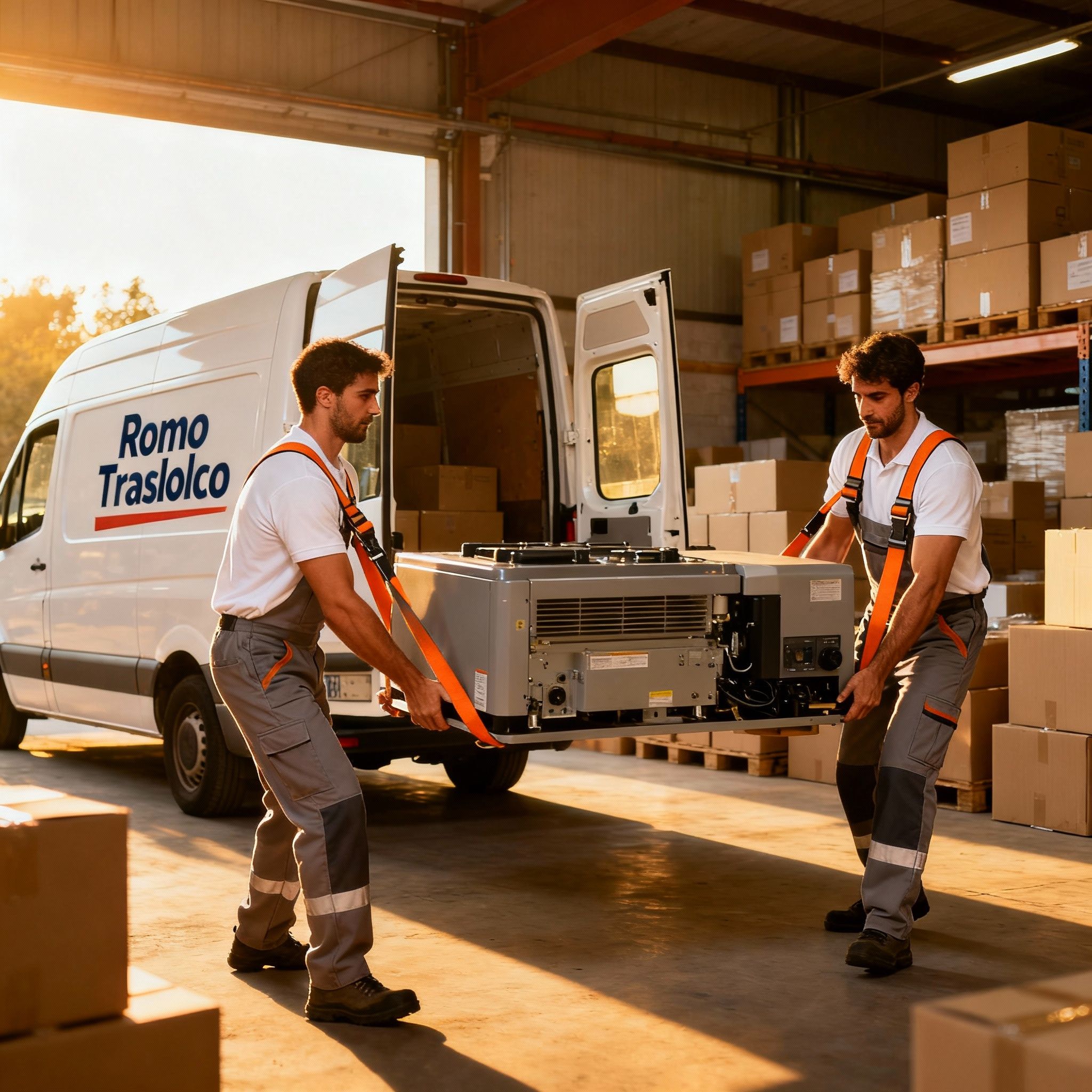 Sgombri magazzini Roma - il nostro team specializzato movimenta attrezzature pesanti con cura e coordinazione professionale.